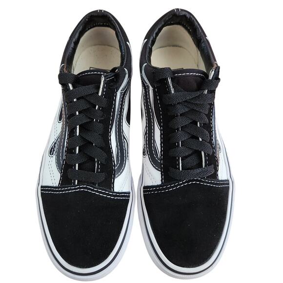Vans Old Skool Flame White Black Low Top Lace Up Sneaker Shoes Women 5 like NEW - Picture 3 of 10